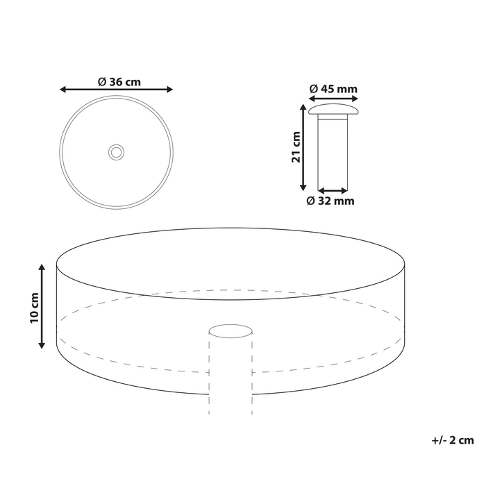 Beliani - TOLOSA - Wastafel - Roze - Solid surface