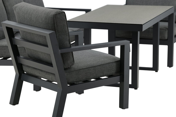 Fjôrd - Tuinset Zwart Metaal - 84x171x77cm - Barcelona