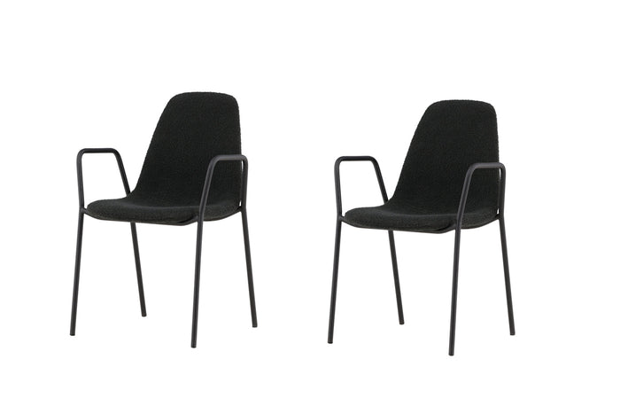 Fjôrd - Eetkamerstoel Zwart Stof - Klädesholmen - Set van 2
