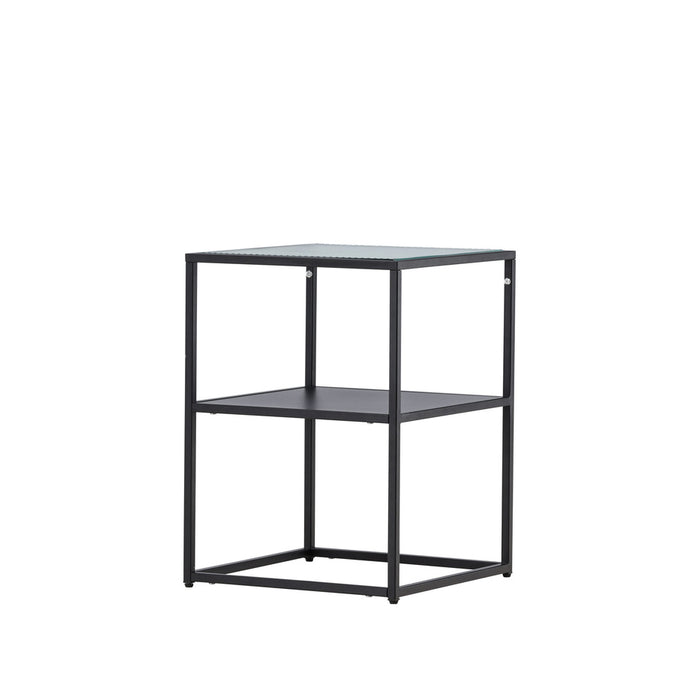 Fjôrd - Bijzettafel Zwart Metaal - 40x40x55cm - Sao Paulo