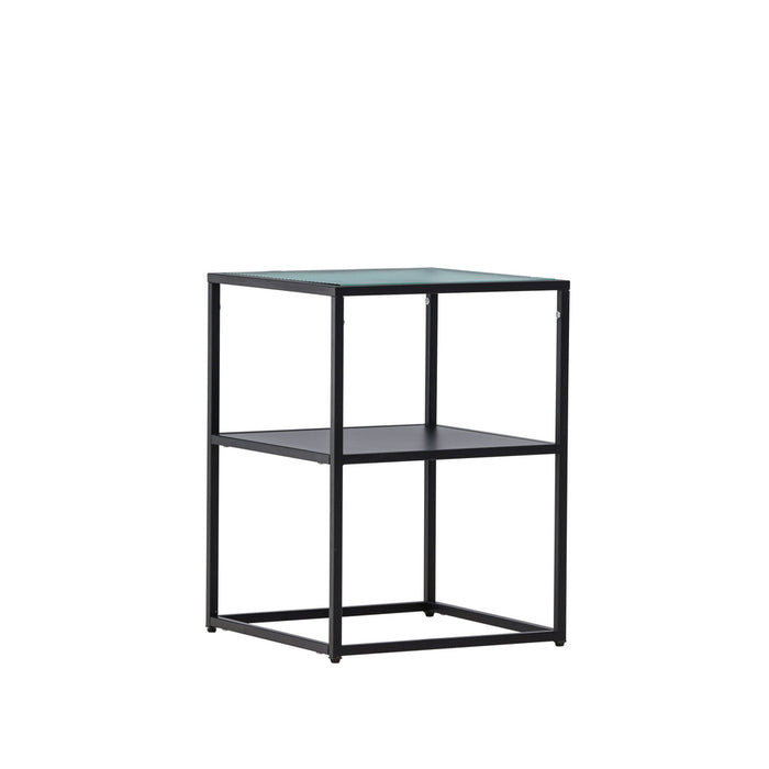 Fjôrd - Bijzettafel Zwart Metaal - 40x40x55cm - Sao Paulo