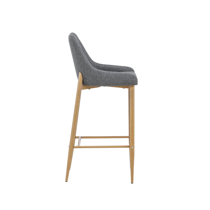 Fjôrd - Barkruk Donkergrijs Metaal - Plaza - Set van 2