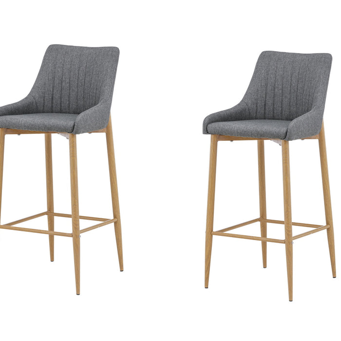 Fjôrd - Barkruk Donkergrijs Metaal - Plaza - Set van 2