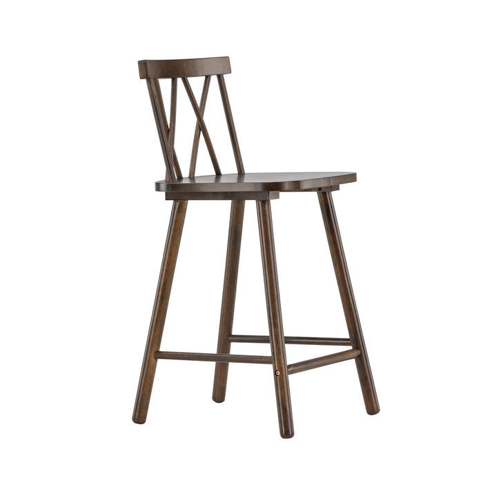 Fjôrd - Barstoel Donkerbruin Hout - Mollöström - Set van 2