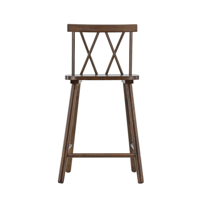 Fjôrd - Barstoel Donkerbruin Hout - Mollöström - Set van 2