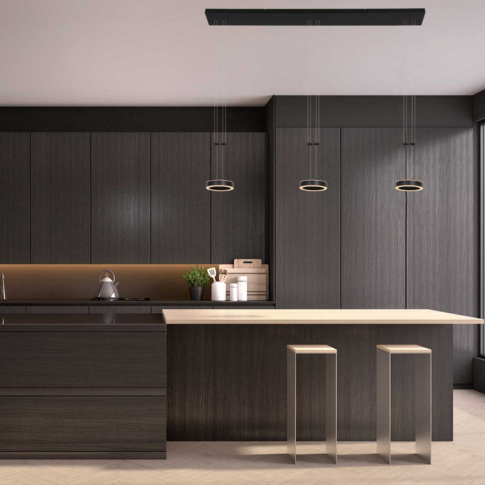 Steinhauer Hanglamp Piola 3 lichts L 120 cm zwart