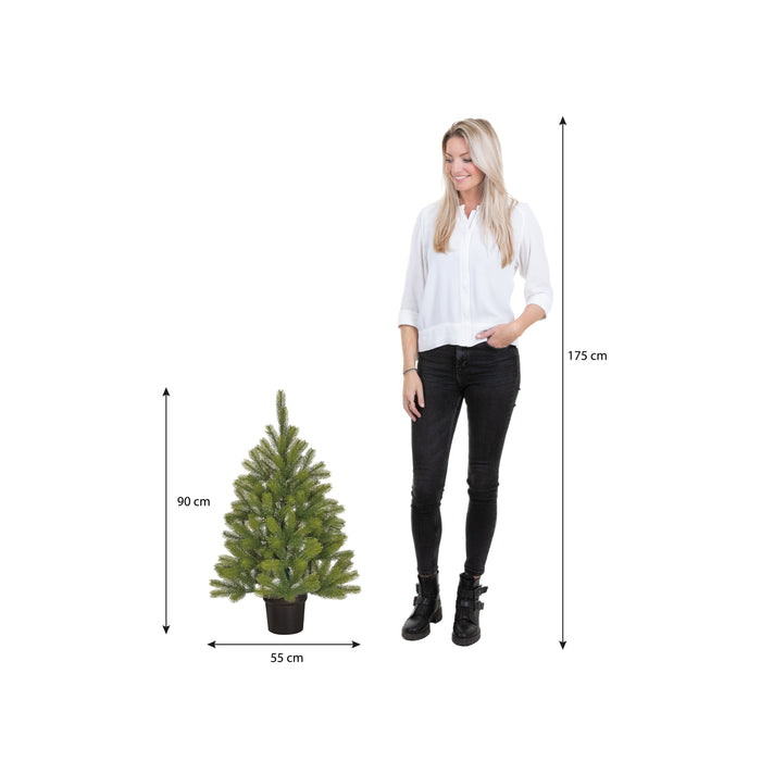 Black Box Trees Nagoya Kunstkerstboom in Pot - H90 x Ø55 cm - Groen