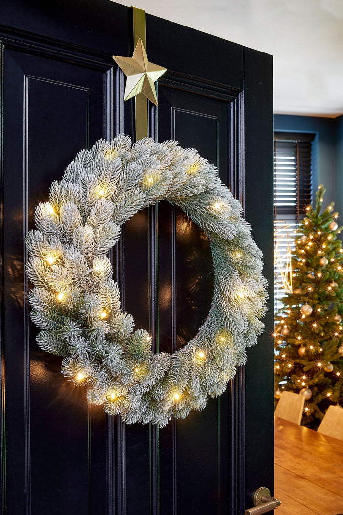 Black Box Trees Nagoya Kerstkrans met Verlichting-H12 x Ø60 cm-Groen