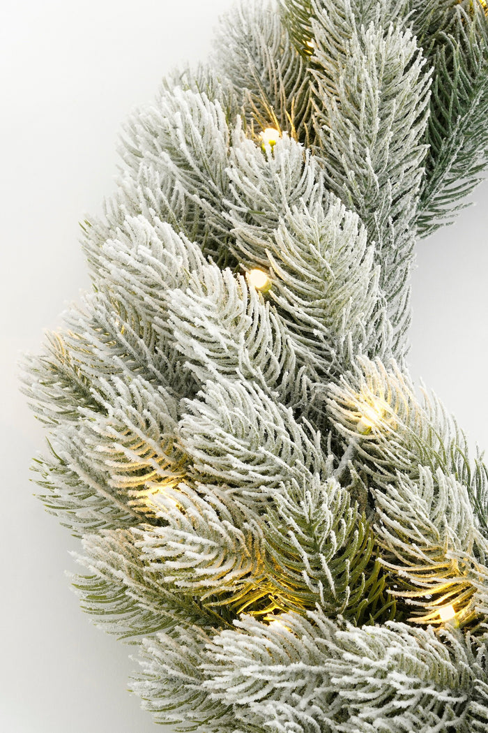 Black Box Trees Nagoya Kerstkrans met Verlichting-H12 x Ø60 cm-Groen