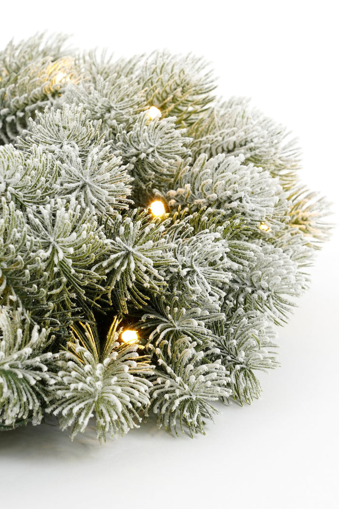 Black Box Trees Nagoya Kerstkrans met Verlichting-H12 x Ø60 cm-Groen