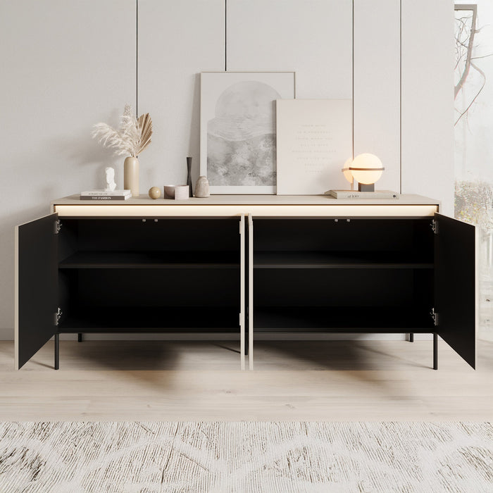 Meubella - Dressoir Timoteo - Beige - 193 cm