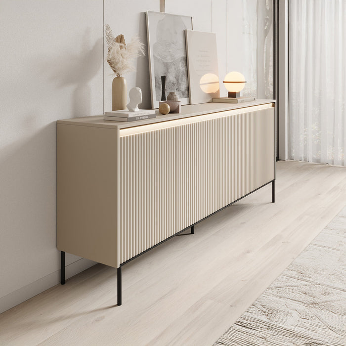 Meubella - Dressoir Timoteo - Beige - 193 cm