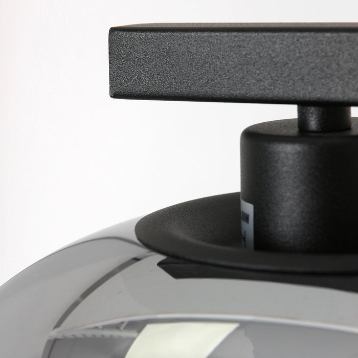 Steinhauer - vloerlamp - Stang - zwart - glas metaal smoke glas -