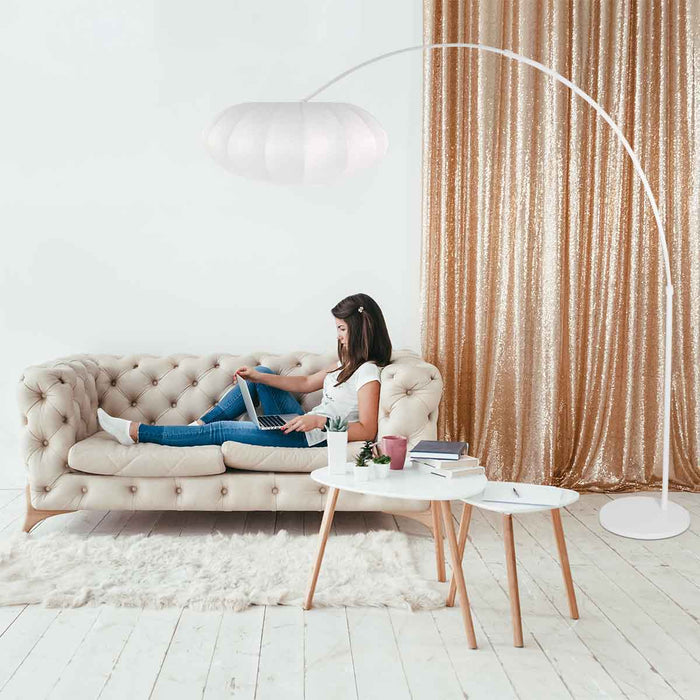 Steinhauer - vloerlamp - Sparkled Light - wit - metaal stof -