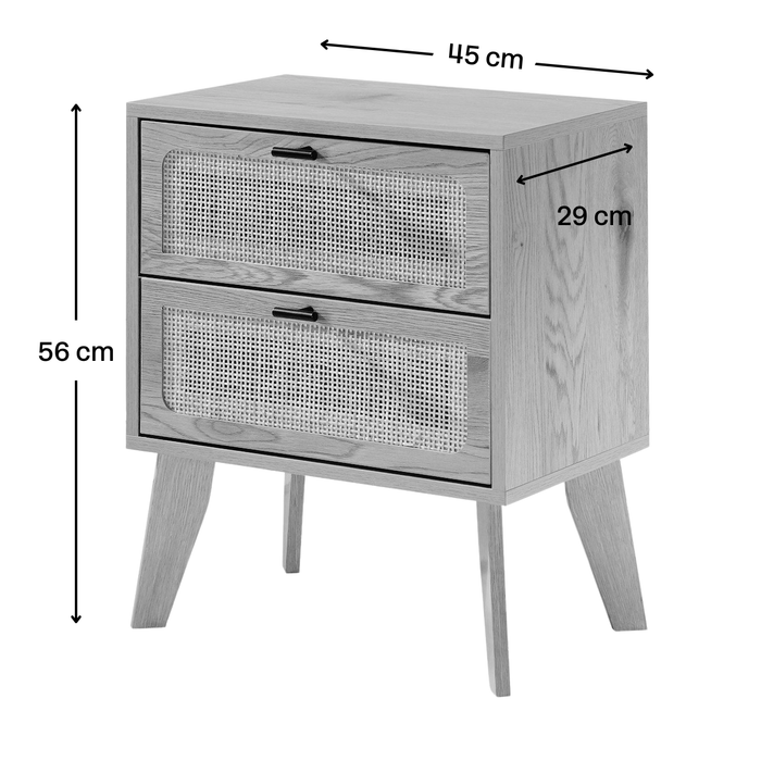 Calicosy - Nachtkastje Alia - Rieten lades