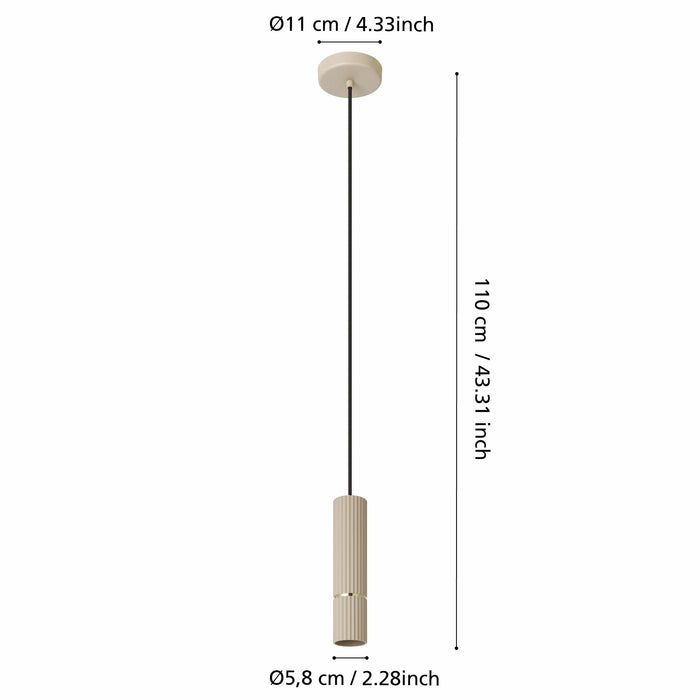 EGLO Caminia Hanglamp - GU10 - Ø 6 cm - Zandkleur|Beige|Goud