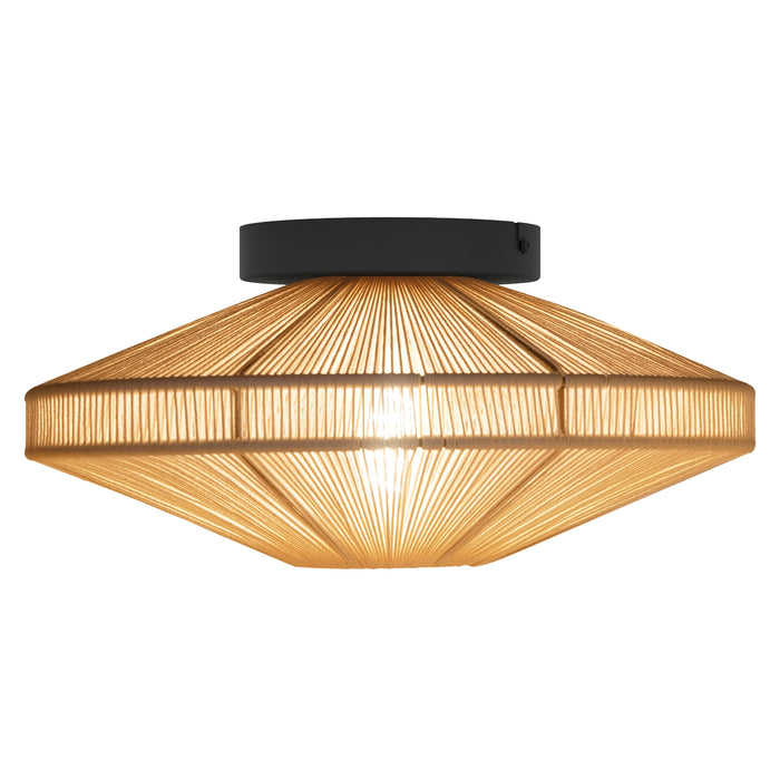 EGLO Midsumer Plafondlamp - E27 - Ø 38 cm - Zwart|Crème - Textiel