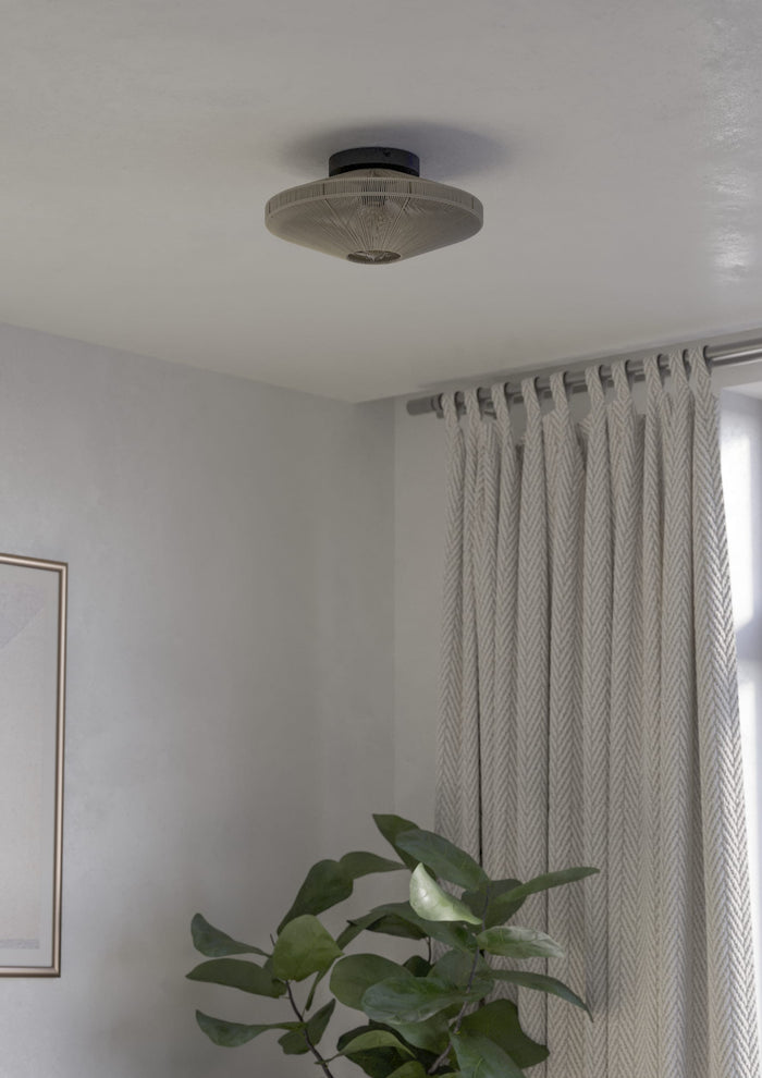 EGLO Midsumer Plafondlamp - E27 - Ø 38 cm - Zwart|Crème - Textiel