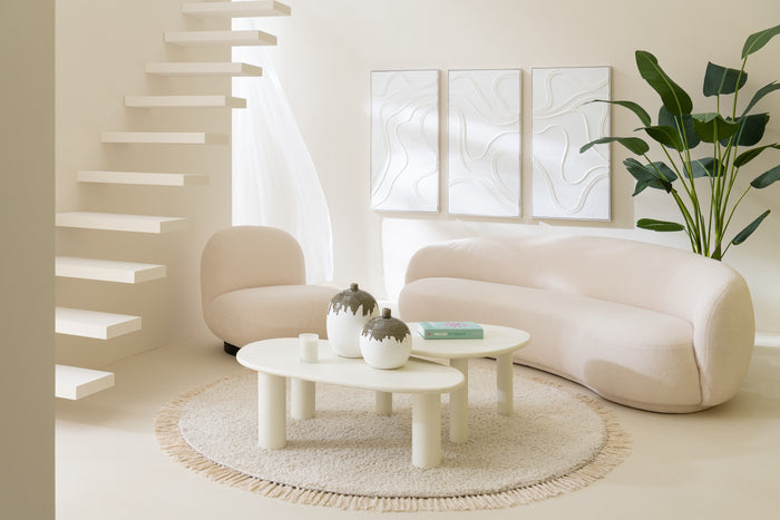 J-Line bijzettafel Bali - hout - wit - medium