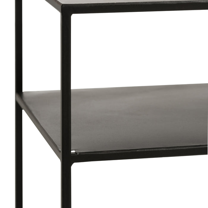 J-Line console Rechthoekig 2 Planken - metaal - zwart