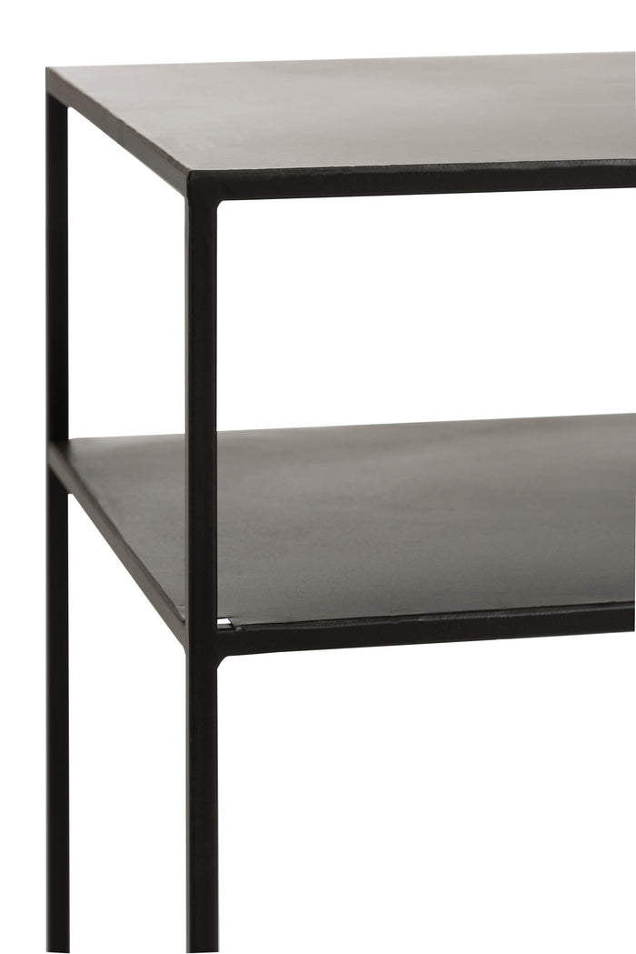 J-Line console Rechthoekig 2 Planken - metaal - zwart