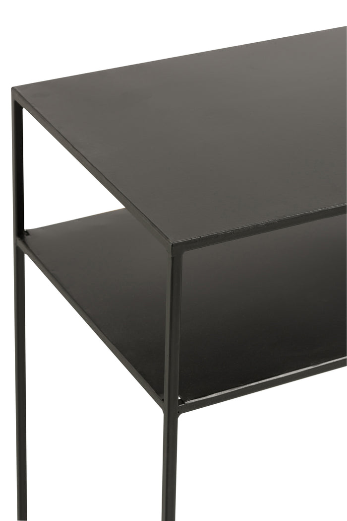 J-Line console Rechthoekig 2 Planken - metaal - zwart