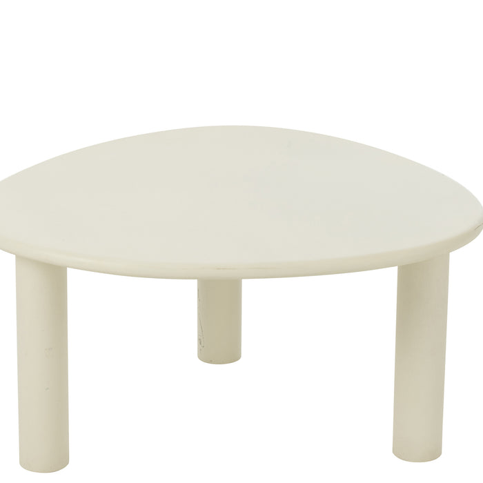 J-Line bijzettafel Bali - hout - wit - medium