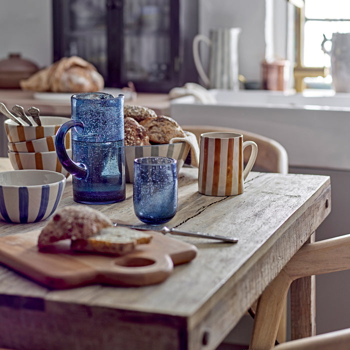 Bloomingville Tabby Waterglas 0,33 L - 4 st.- Blauw