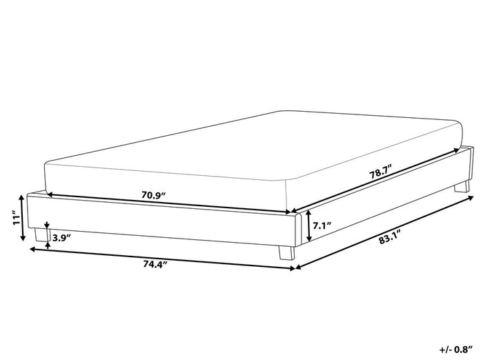 Beliani-ROANNE-Tweepersoonsbed-Donkerhout-180 x 200 cm-Polyester
