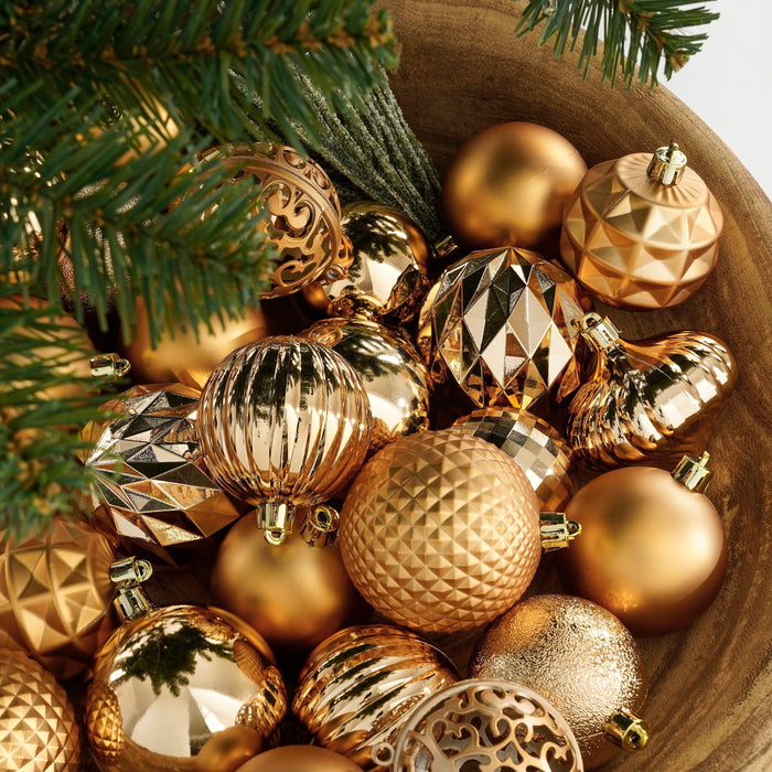 Mica Decorations Kerstballen Set - 60 Stuks - Koper