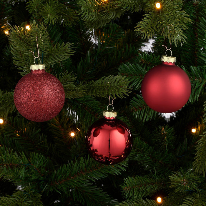 Mica Decorations Kerstballen Set - 26 Stuks - Ø7 cm - Glas - Rood