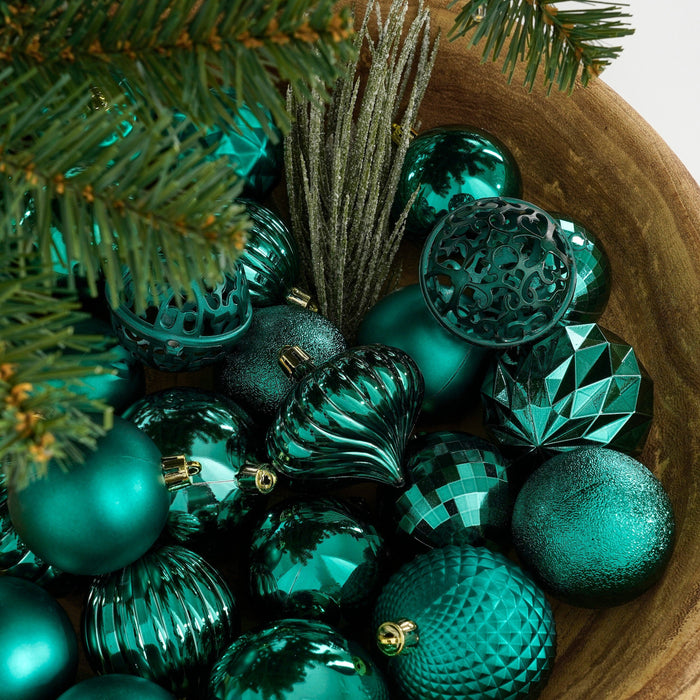 Mica Decorations Kerstballen Set - 60 Stuks - Petrol