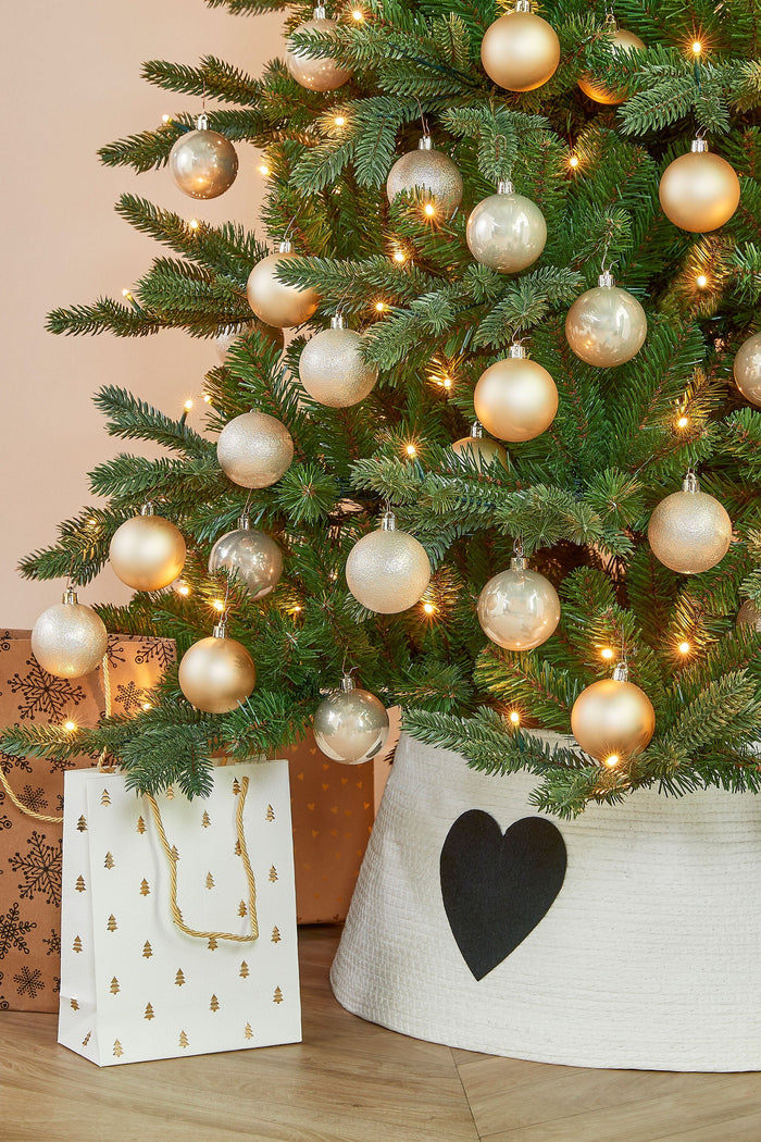 Mica Decorations Kerstboomrok - L50 x B50 x H26 cm - Wit, Zwart