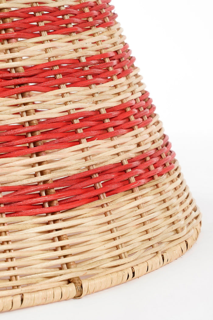Mica Decorations Kerstboomrok - H25 x Ø60 cm - Rotan - Beige, Rood