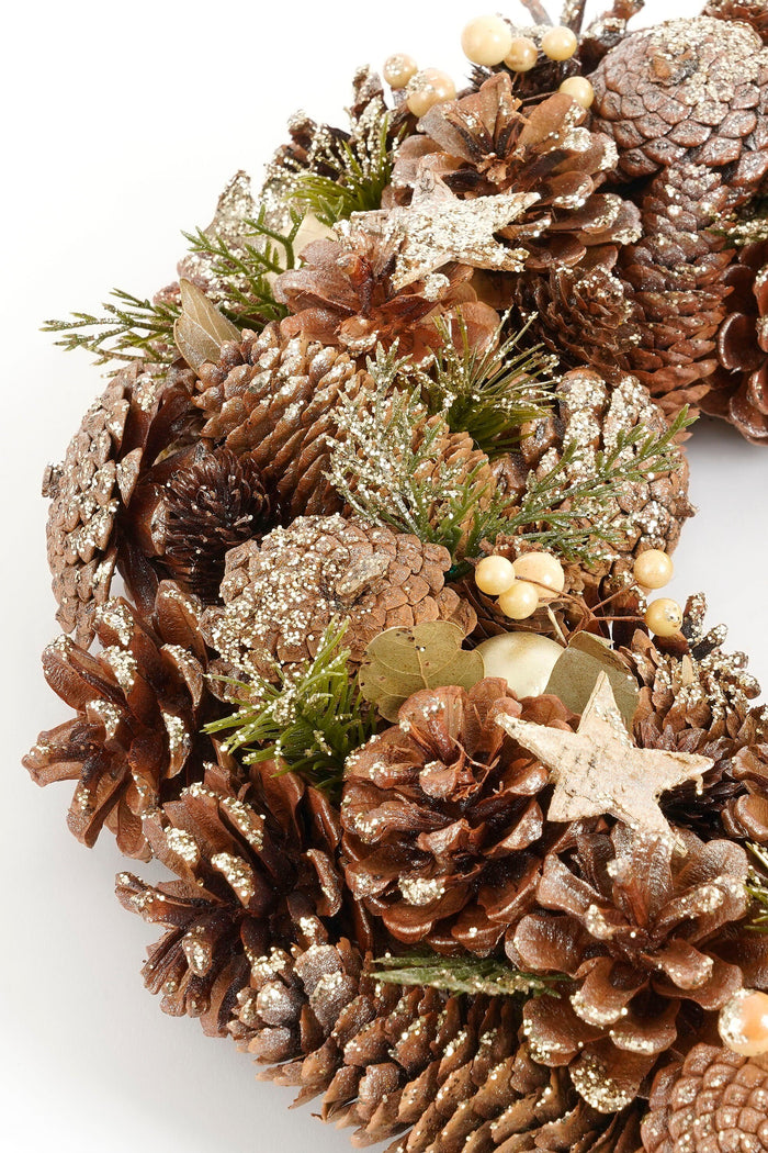 Mica Decorations Brant Kerstkrans - H9 x Ø45 cm - Bruin