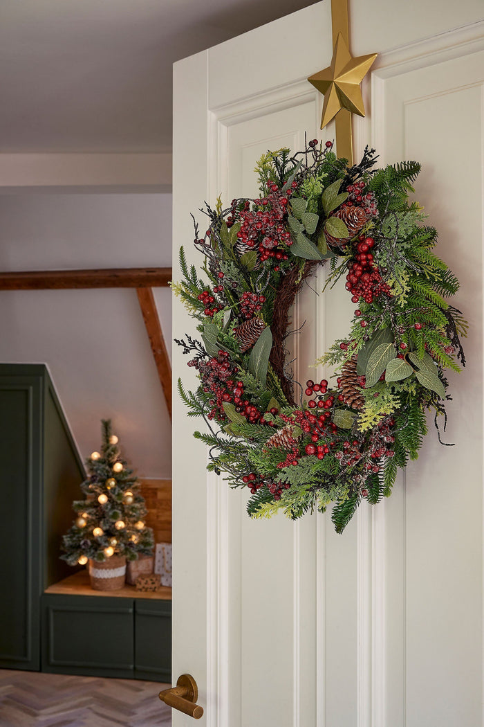 Mica Decorations Bodi Kerstkrans - H11 x Ø40 cm - Bordeaux