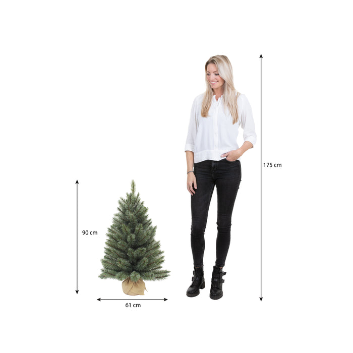 Triumph Tree Forest Frosted Kunstkerstboom in Jute - H90 x Ø61cm-Blauw