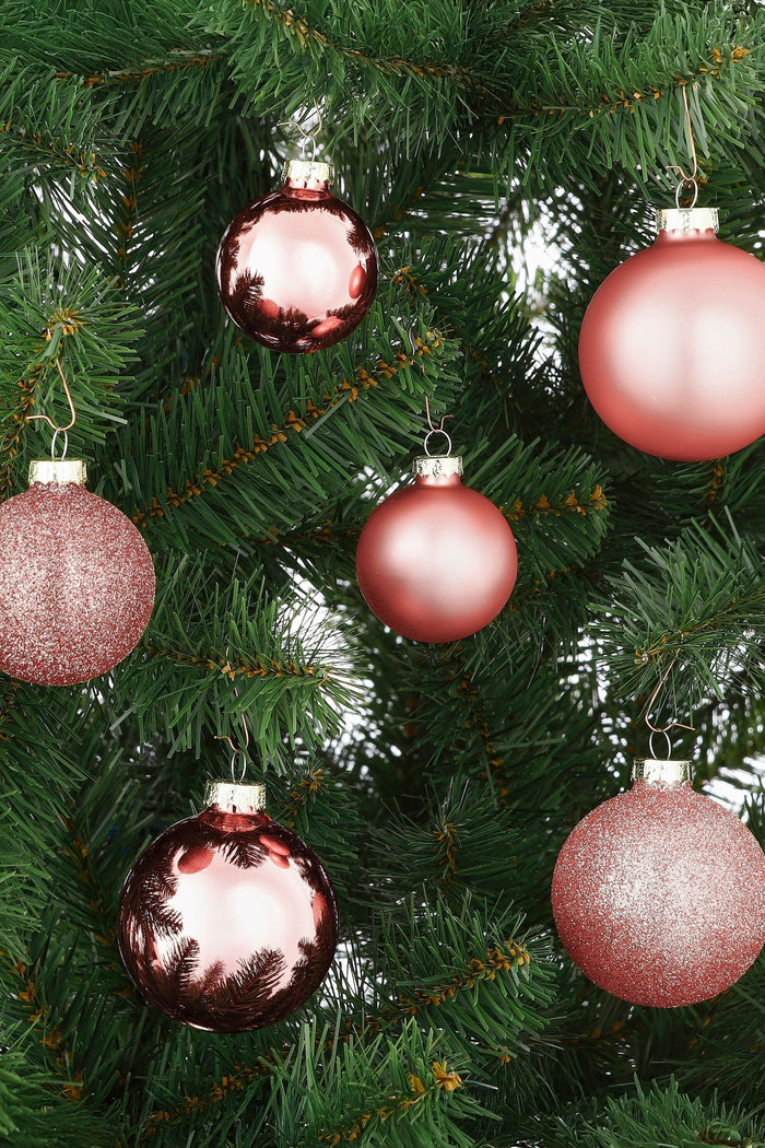 Mica Decorations Kerstballen Set - 42 Stuks - Ø7 cm - Glas - Roze