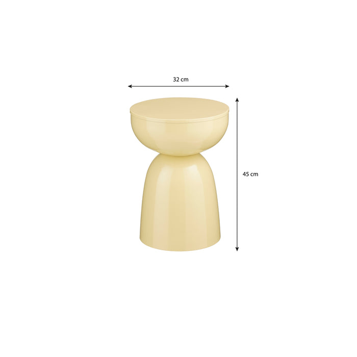 Mica Decorations Elliot Bijzettafel - H45 x Ø32 cm - IJzer - Beige