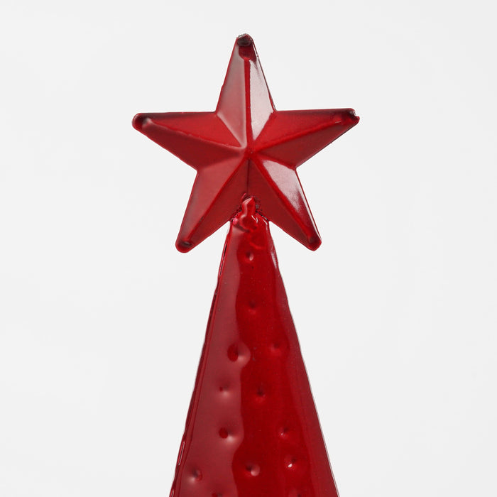 Mica Decorations Decoratie Kerstboom - L18 x B9 x H91 cm-IJzer-Rood