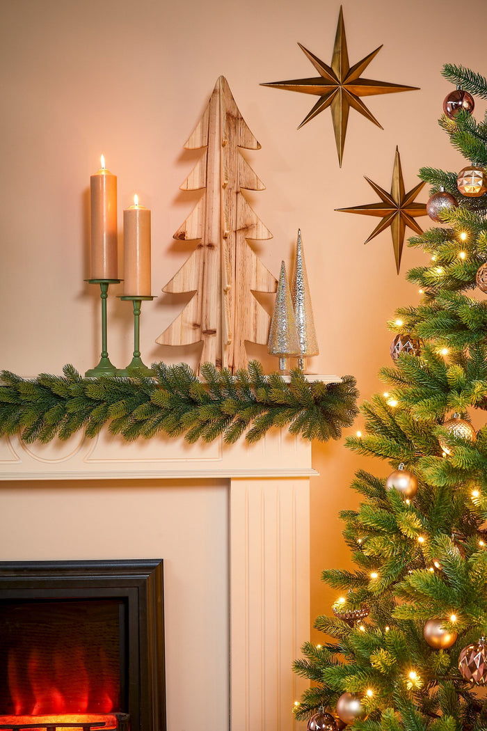 Mica Decorations Decoratie Kerstboom - H78 x Ø36 cm - Bruin