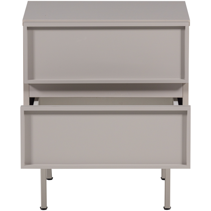 WOOOD Tours Ladekast| Nachtkastje 2 Lades Melamine| MDF - Zand