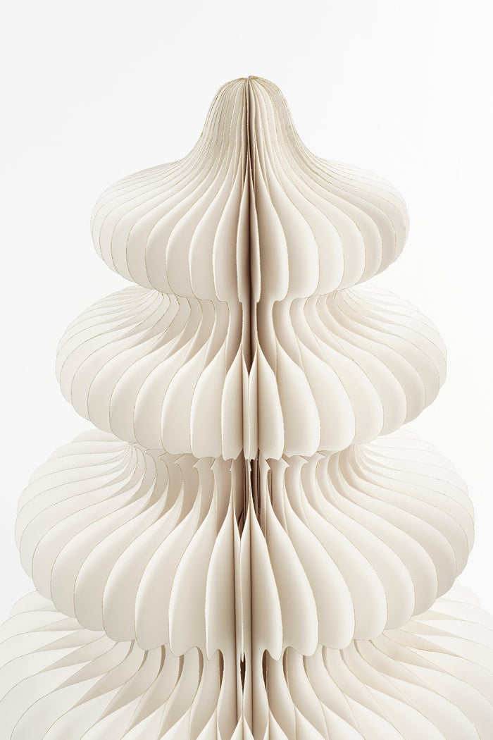 Mica Decorations Decoratie Kerstboom - H153 x Ø104 cm - Papier - Wit