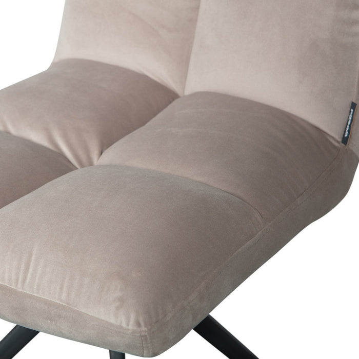 WOOOD Vinny Draaistoelen - Velvet - Zand - Set van 6