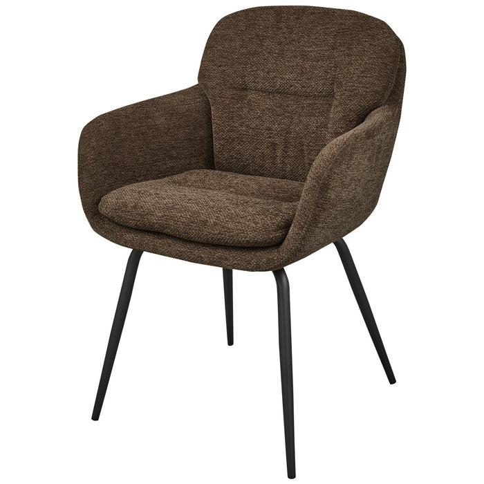WOOOD Runa Eetkamerstoelen - Polyester - Warm Bruin - Set van 6