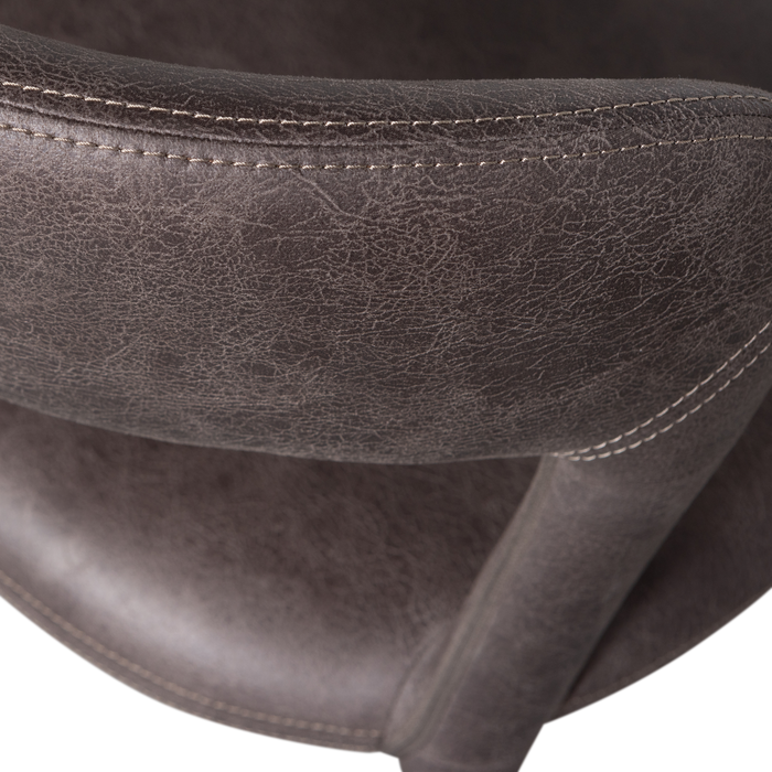 WOOOD Noble Eetkamerstoelen - Leerlook - Zwart|Grijs - Set van 6