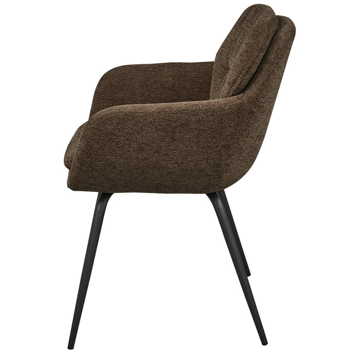 WOOOD Runa Eetkamerstoelen - Polyester - Warm Bruin - Set van 6