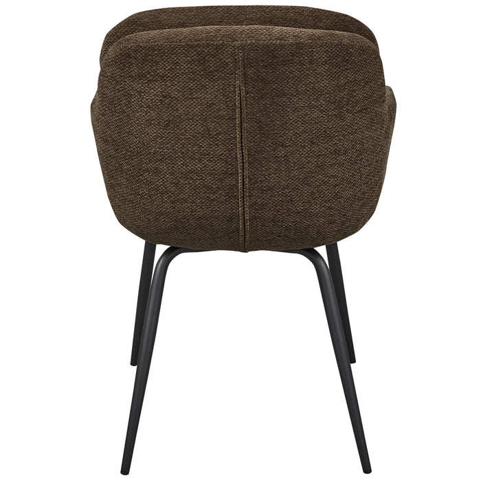 WOOOD Runa Eetkamerstoelen - Polyester - Warm Bruin - Set van 6