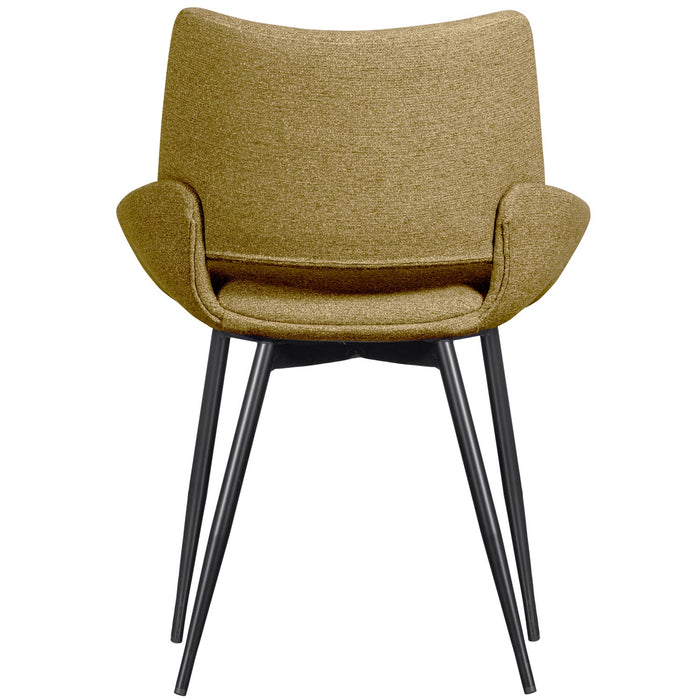 WOOOD Parade Eetkamerstoelen - Melange Stof - Mosterd - Set van 6