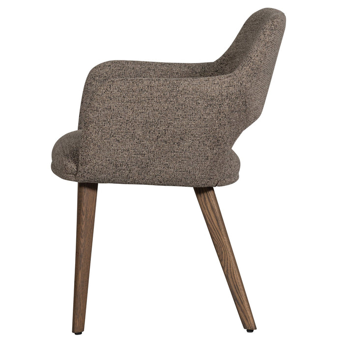 WOOOD Murat Eetkamerstoelen Houten Bruine Poot - Taupe - Set van 6